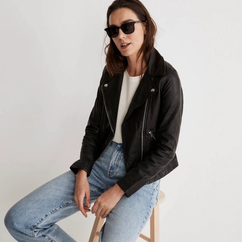 Madewell Women's Black Leather Moto Jacket
